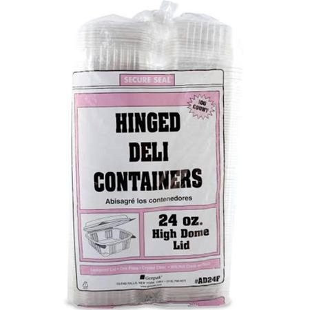 GENPAK Genpak AD24F 24 oz Deli Hi Dome Hinge Lid Container; Clear - Case of 200 AD24F